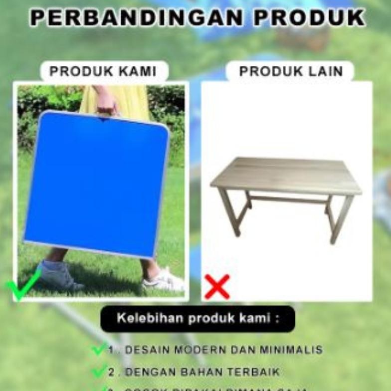Premium Hoas Meja Lipat Koper Hpl Meja Kaki Bulat Meja Serbaguna Meja Lipat Portable Io-98