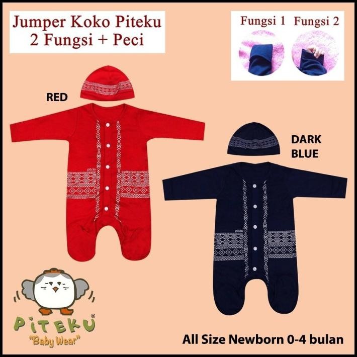 JUMPER MUSLIM KOKO PITEKU BABY WEAR BAYI LAKI LAKI BAJU ROMPER MURAH
