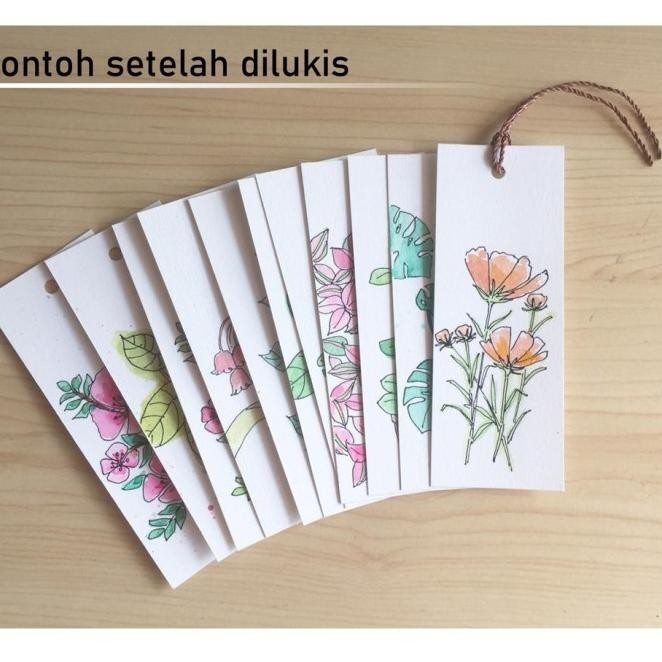 

Painting Watercolor Bookmark / Pembatas Buku 10 Pieces / Diy Painting Oktavianilaris