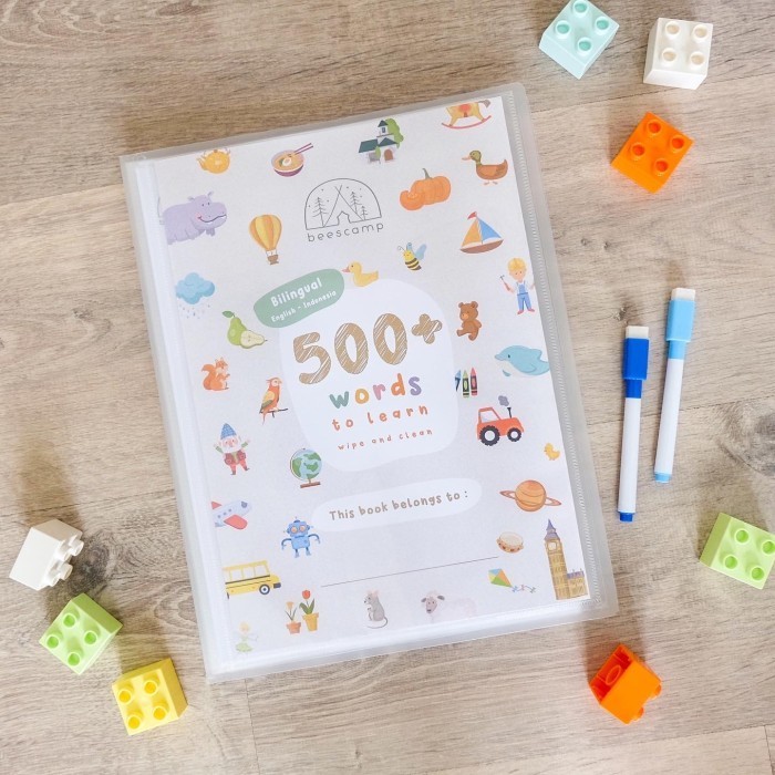 

500+ WORDS TO LEARN wipe and clean (buku edukasi / activity book anak)