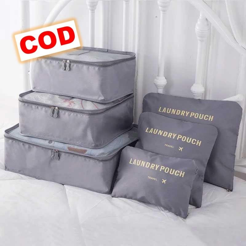 Tas Pengatur Pakaian Dalam Koper 6 PCS Travel Bag Laundry Organizer Penyimpanan Praktis
