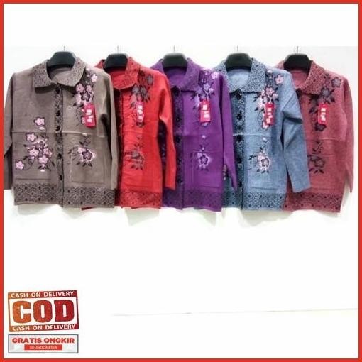 Promo Jaket Rajut Emak Nenek Manset Rajut Ibu Bahan Tebal Premium Sweater Wanita Casual Jaket Emak T