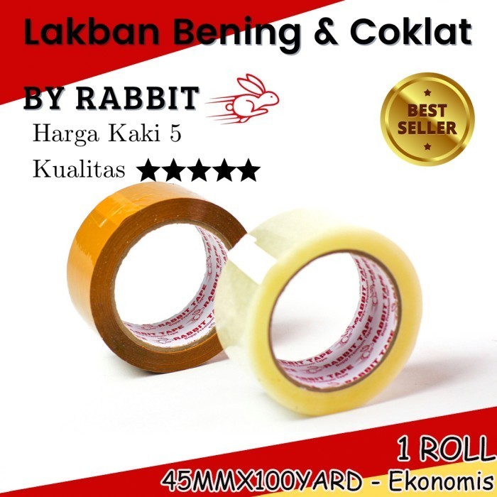 

LAKBAN BENING / LAKBAN COKELAT RABBIT TAPE EKOMONIS 45MM X 100 YARD