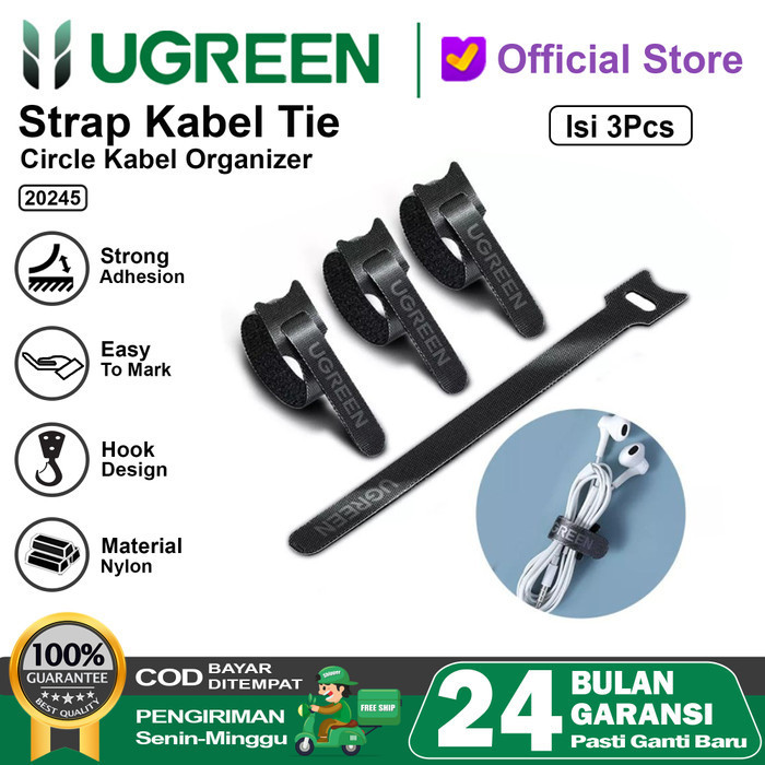 

STRAP UGREEN PENGIKAT PEREKAT KLIP ORGANIZER KABEL SERBAGUNA