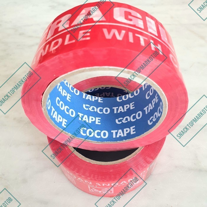 

LAKBAN FRAGILE MERAH / PUTIH COCO 2INCH (48MM) 90YARDS 2BAHASA LENGKAP