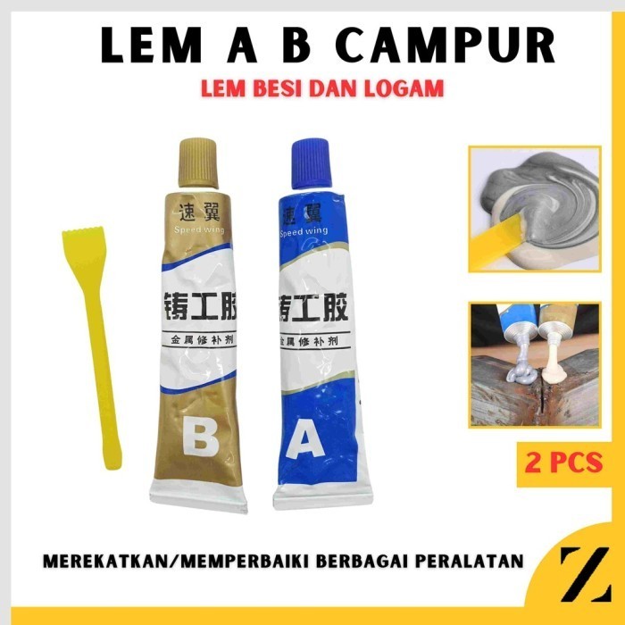 

LEM EPOXY AB CAMPUR LEM BESI RADIATOR ANTI BOCOR 5 MENIT TAHAN PANAS