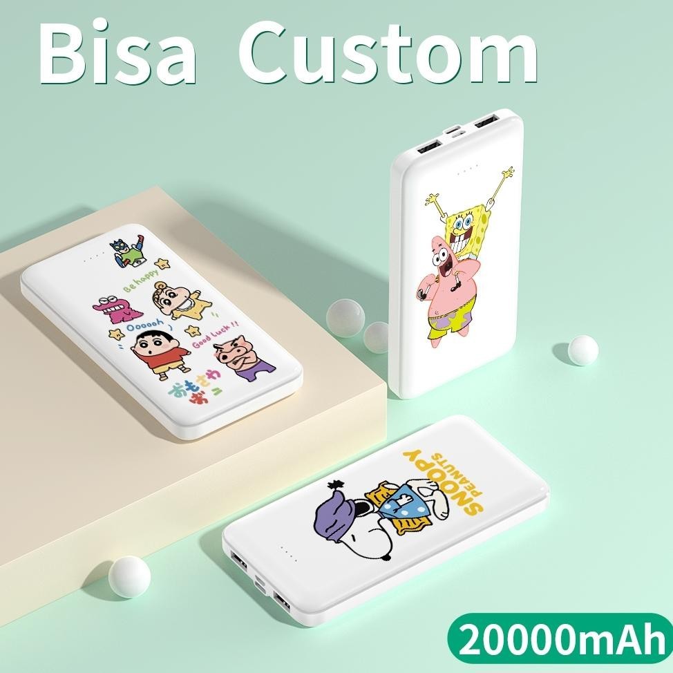 Sutu Custom Powerbank 20000 Mah Dual Usb Output Gambar Kustom Power Bank  Gaya Kartun Lucu Mini Uv O