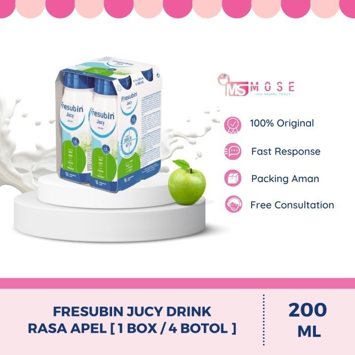 

FRESUBIN JUCY DRINK RASA APEL 200 ML 1 BOX/4 BOTOL