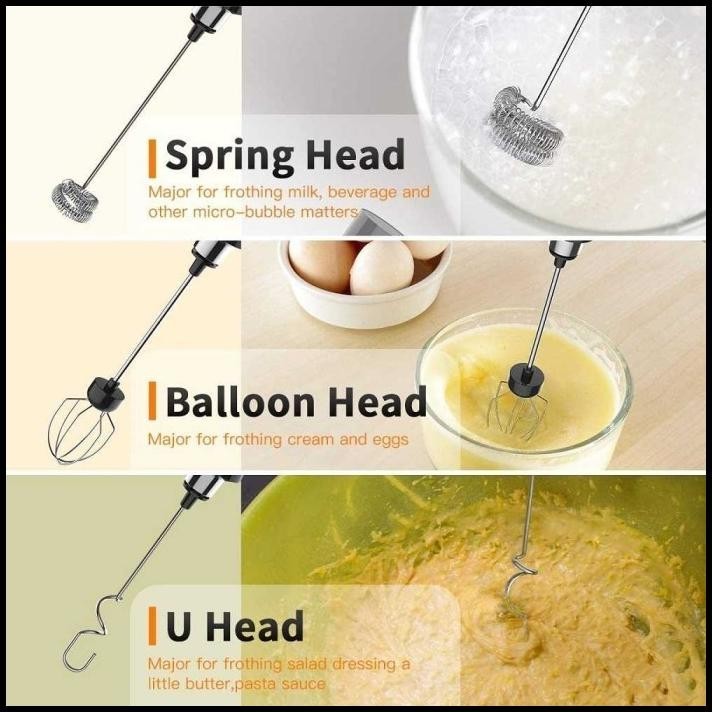 KUALITAS NO1 MILK FROTHER ELEKTRIK USB CHARGER HAND MIXER MINI 3 IN 1