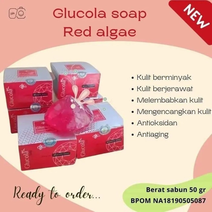 Glucola Soap Red Aae Sabun Glucola Cerah Wajah Anti Aging