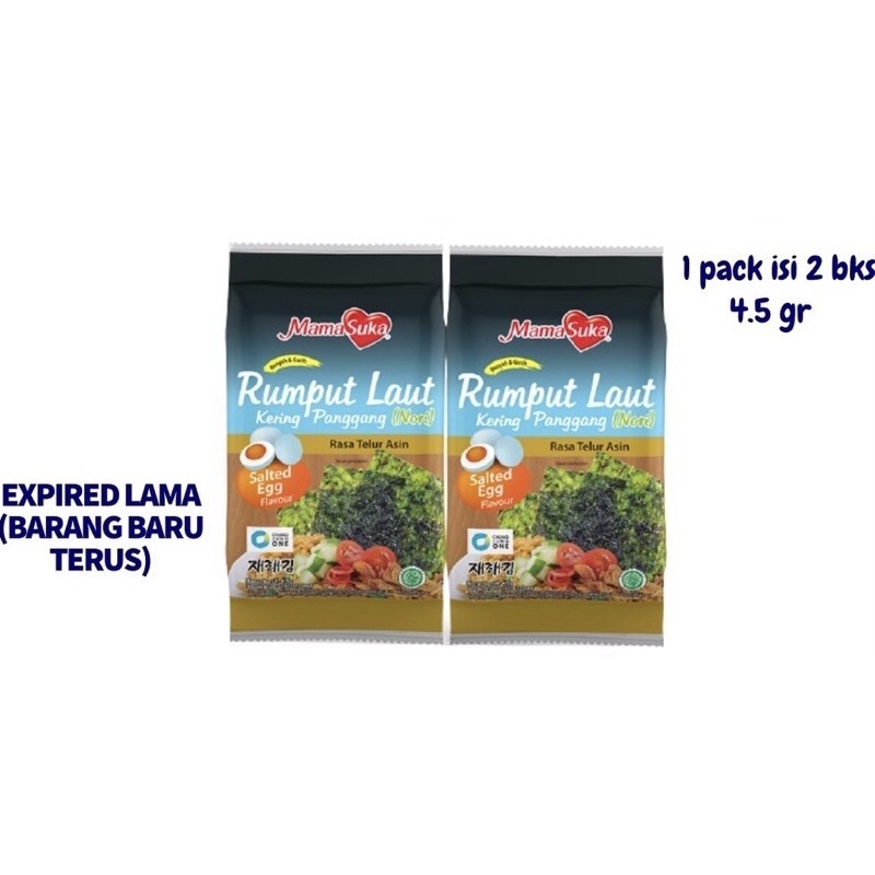 

MAMASUKA RUMPUT LAUT PANGGANG ORI/PEDAS/BBQ/SALTED EGG/JAGUNG BAKAR ISI 2 @4,5GR