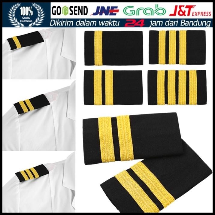 

BEST DEAL 2PCS BAR PILOT ATAU EPAULETTE 4/3/2/1 GOLD - PANGKAT PILOT BAR 4