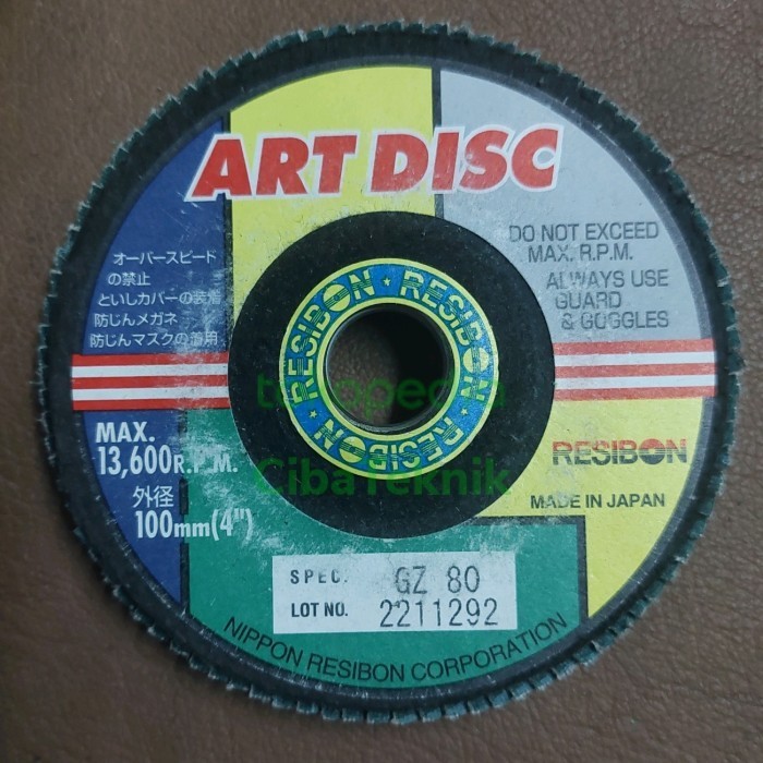 Mata Gerinda Amplas Susun 4 Inch Disc Nippon Resibon Gz 80