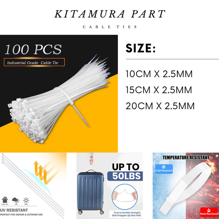 

Kabel Ties Cable Tie 2.5 x 200mm (20cm) CV 200 IMPORT QUALITY