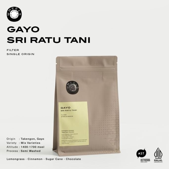 

Kopi Arabica Gayo Sri Ratu Tani Filter Roasted Beans Manual Brew 200Gr