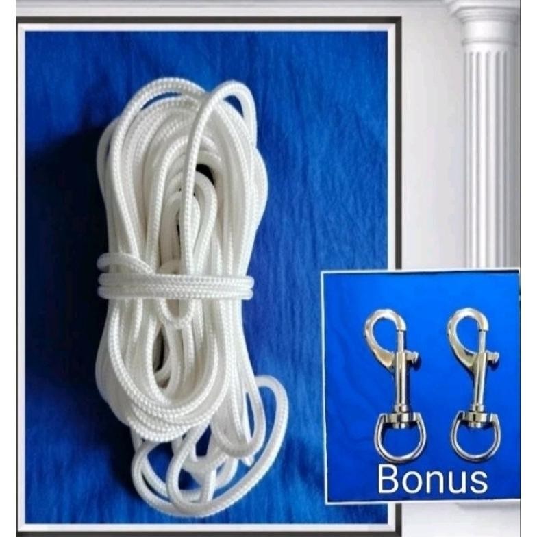 DCF TALI TAMBANG 20 METER(UNTUK DI TIANG BENDERA) DIAMETER 10MM.*#GRATIS PENGAIT TERLARIS