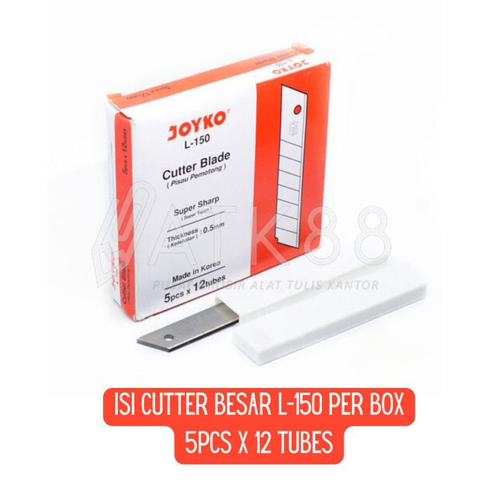 

Terlaris 1 BOX Joyko L-150 Cutter Blade Refill Isi Pisau Pemotong SALE