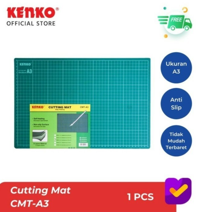 

Terlaris KENKO Cutting Mat / Alas Potong CMT-A3 (45x30) SALE