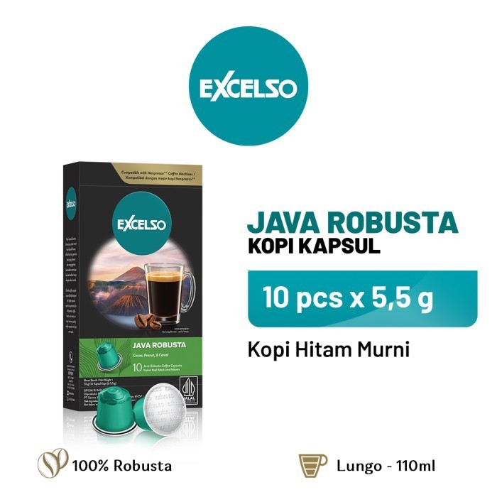 

Ready Excelso Kopi Kapsul Java Robusta - Nespresso Compatible Coffee Capsule