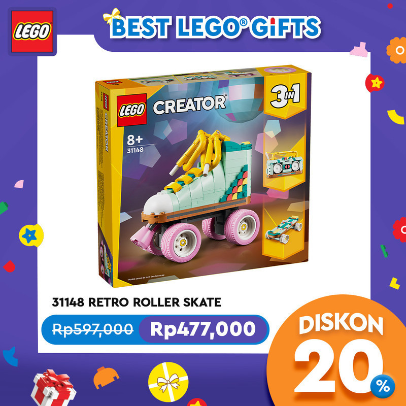 LEGO Creator 31148 Retro Roller Skate 3in1 Toy (342 Pieces) Mainan Balok (8 Tahun+)