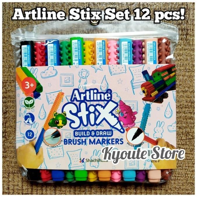 

Artline Stix Brush Marker Set 12 New for Lettering Kaligrafi Menulis