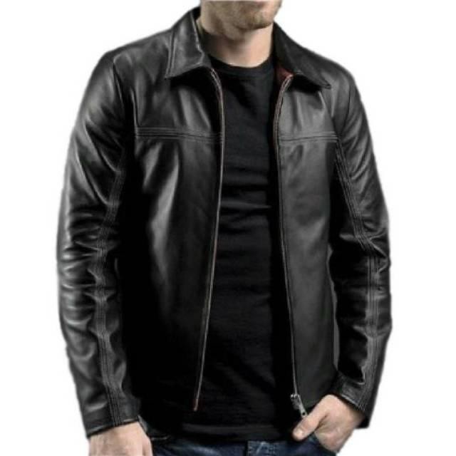 Jaket Kulit Pria Safari Semi Leather Kain Lembut dan Tebal