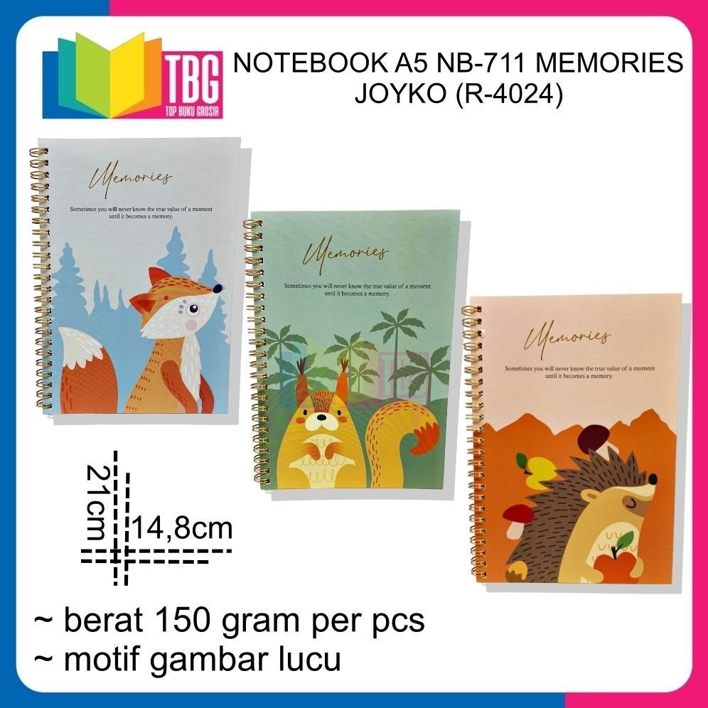 

1PCS NOTEBOOK A5 NB-711 MEMORIES JOYKO/ AGENDA/ BUKU CATATAN/ BOOK SPIRAL/ DIARY (R-4024) COD