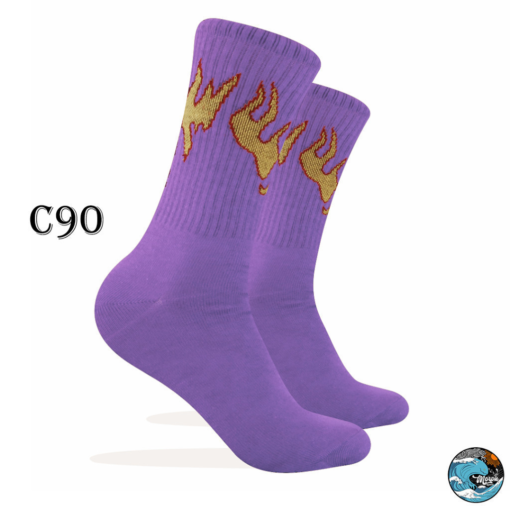 Kaos Kaki Oldschool - Kaos Kaki Skate Emote Api Kuning Ungu - Morph.Apparel - C90