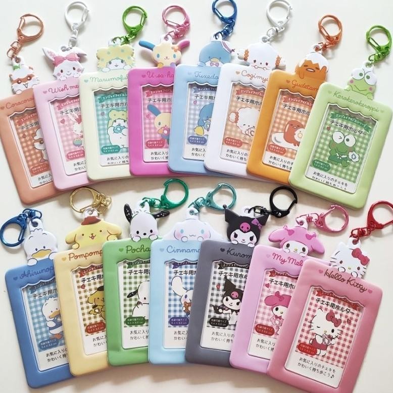 

h-4 ID Card Holder Name Tag Keychain / Gantungan Wadah Kartu Photocard PC Kpop Sanrio Lucu Hello Kitty My Melody Kuromi Cinnamoroll Pochacco Pompompurin Hemat