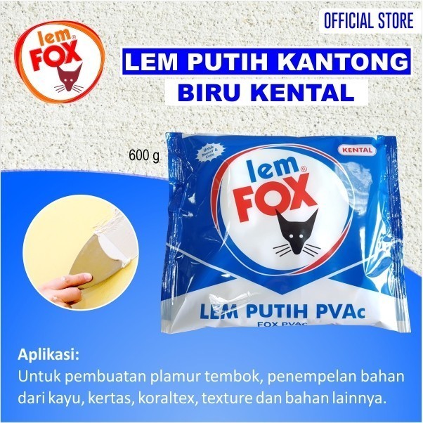 

LEM FOX PUTIH PVAC KANTONG BIRU 600 GR K01