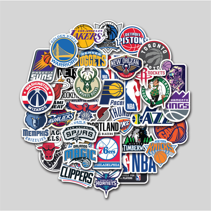 

STICKER PACK NBA TEAM STICKER TUMBLER STIKER LAPTOP KOPER HELM K01