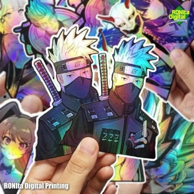 

Cetak Stiker Hologram / Chrome Premium Maxdecal Diecut A2 45x60cm Tinta Eco atau UV l