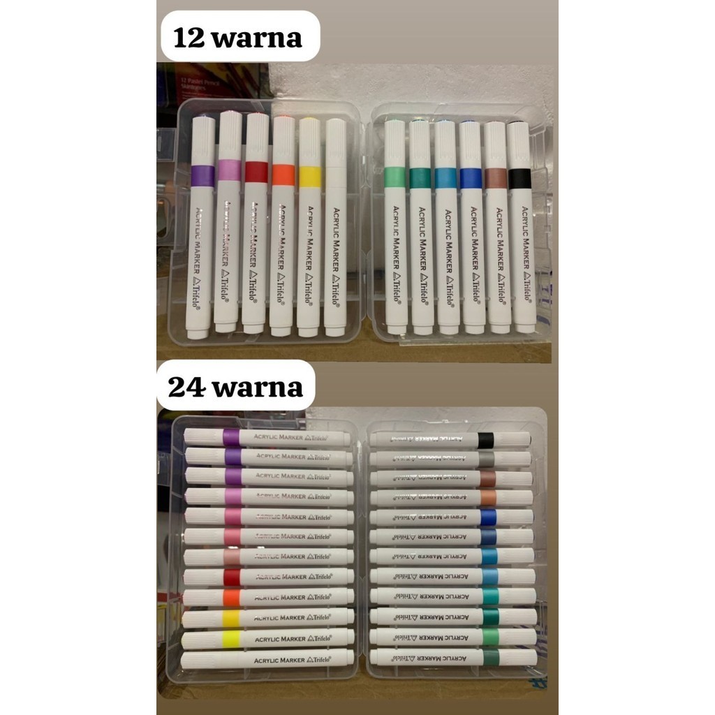 

acrylic marker trifello 12 warna segala permukaan K01