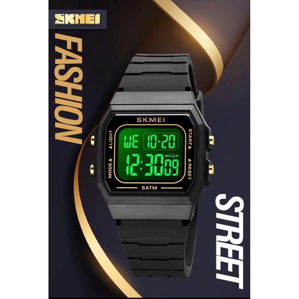 Jam Tangan Pria & Wanita Skmei 1683 Led Digital Original Hitam Hitam