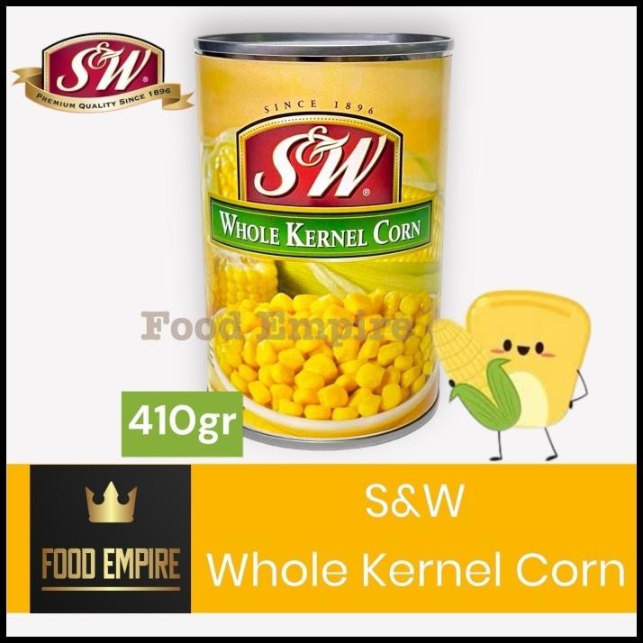 

S&W Whole Kernel Corn 410 Gr | Butir Jagung Manis Utuh Kaleng | Sw