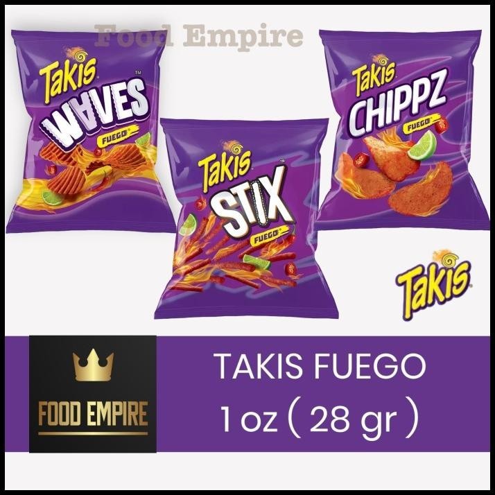 

Takis Fuego 1 Oz | Chippz - Waves - Stix | Hot Chili Pepper & Lime
