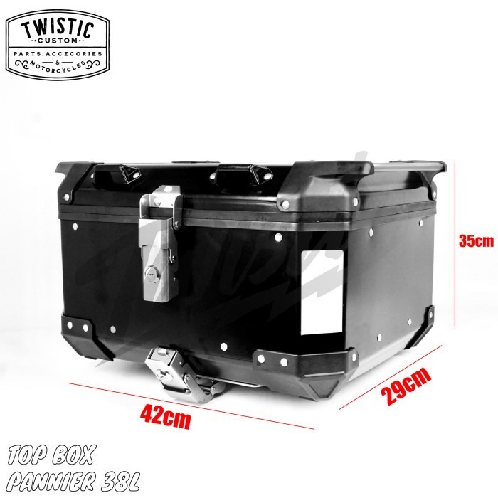 Top Box Pannier Aluminium 38L Motor Himalayan Versys Cb150X Adv Xmax