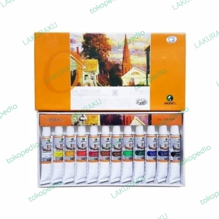 

MARIES CAT MINYAK SET 12 WARNA 12ML / OIL COLOUR / COLOR KANVAS E1386B K01