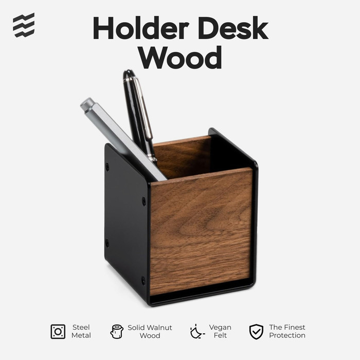 

Wooden Desk Tray Pen Box Holder Premium Wood - Kotak Alat Tulis Pulpen