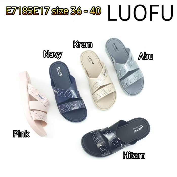 E7185E17 Jelly Sandal Wanita Luofu Karet Sendal Cewek Selop