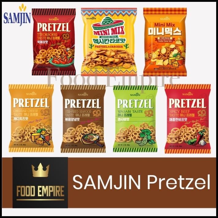 

Samjin Pretzel | Cheddar Cheese | Seafood | Spicy Beef | Wasabi