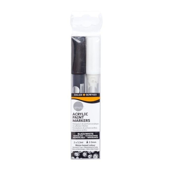 

Ready Daler Rowney Simply Acrylic Markers Black & White