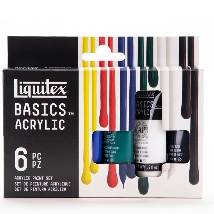 

Ready Liquitex Basics Acrylic Paint Set 6 22 ml Primary Colours