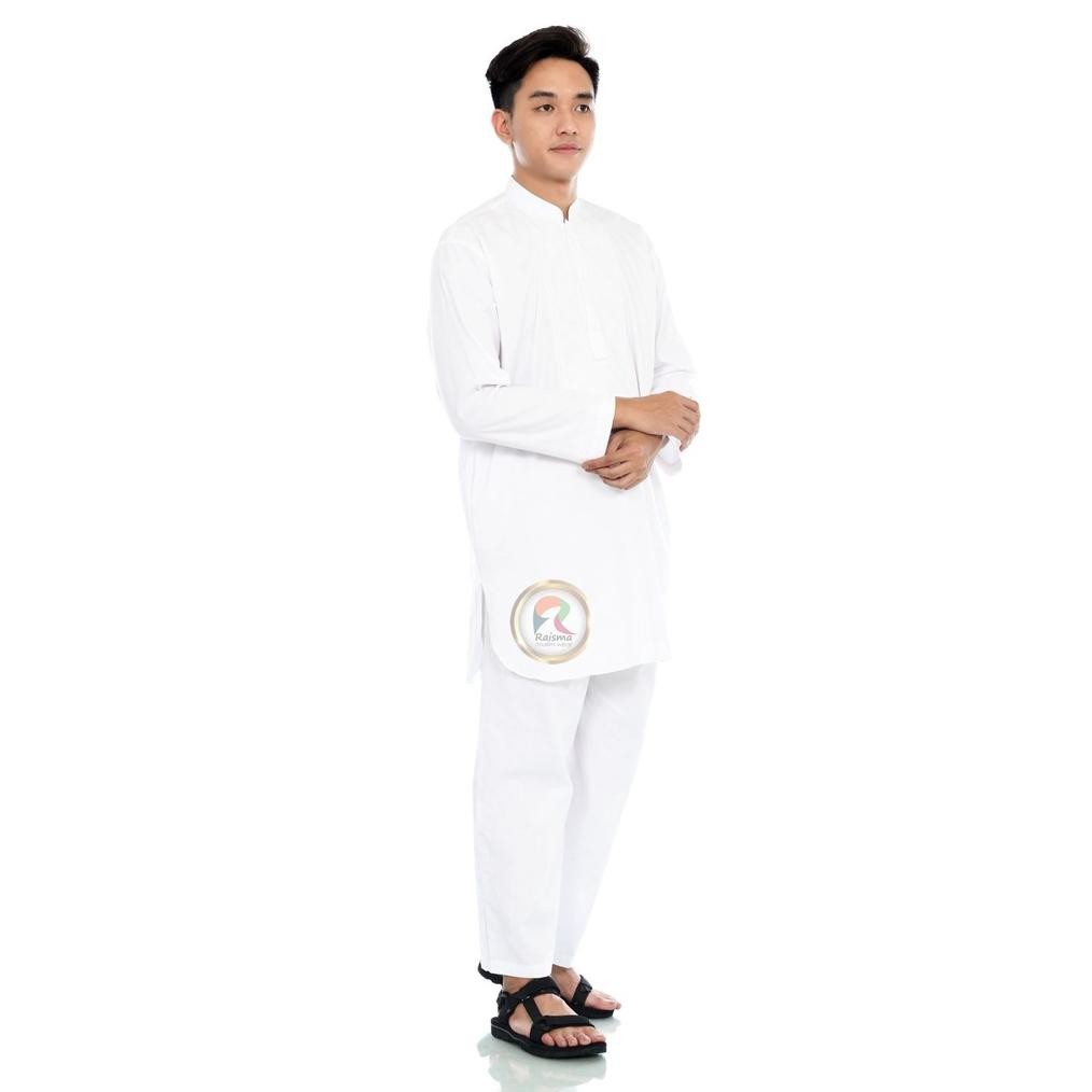 Gamis Umroh & Manasik Haji Baju Muslim Pria Setelan A Pakistan Putih Hitam Ulzher Gamis Wanita Syari
