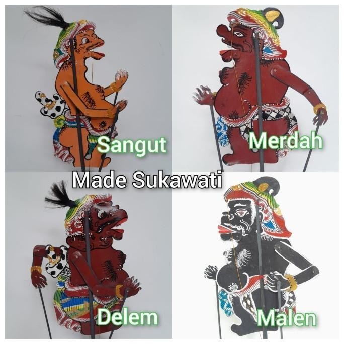 Kerajinan wayang kulit bali tokoh Malen Merdah Delem Sangut
