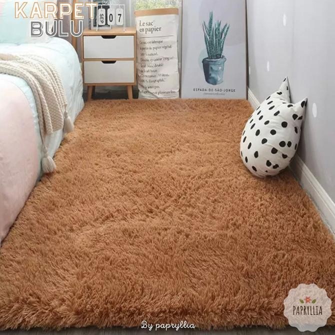 Karpet Bulu Rasfur Karpet Lantai Kasur Bulu ukuran 200x150cm + Busa
