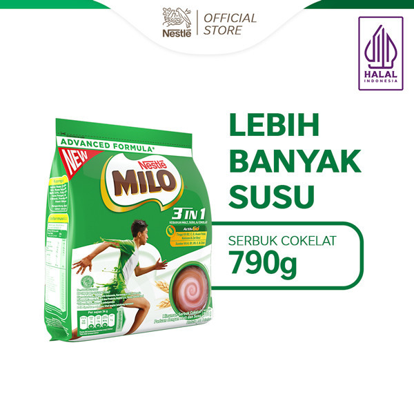 

MILO 3in1 ACTIV-GO Susu Coklat Pouch 790g