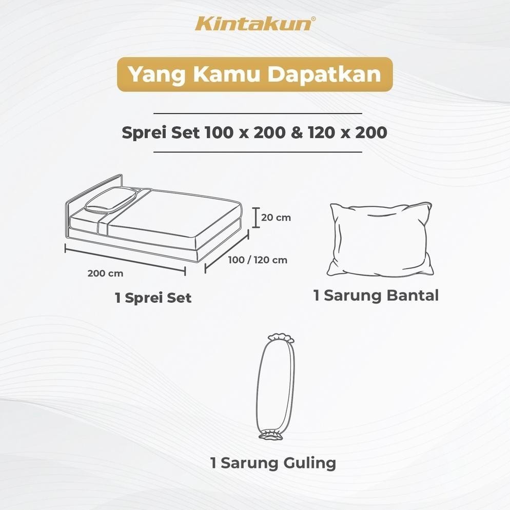 CR - Kintakun Sprei Fitted 100/120 Madana Aesthetic Dluxe Microtex Krem TERLARIS