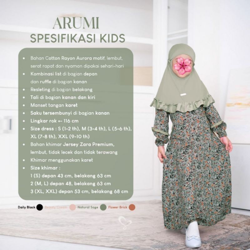 ARUMI SERIES DRESS KIDS SET KHIMAR (GAMIS SET KERUDUNG) BY SALVINA HIJAB