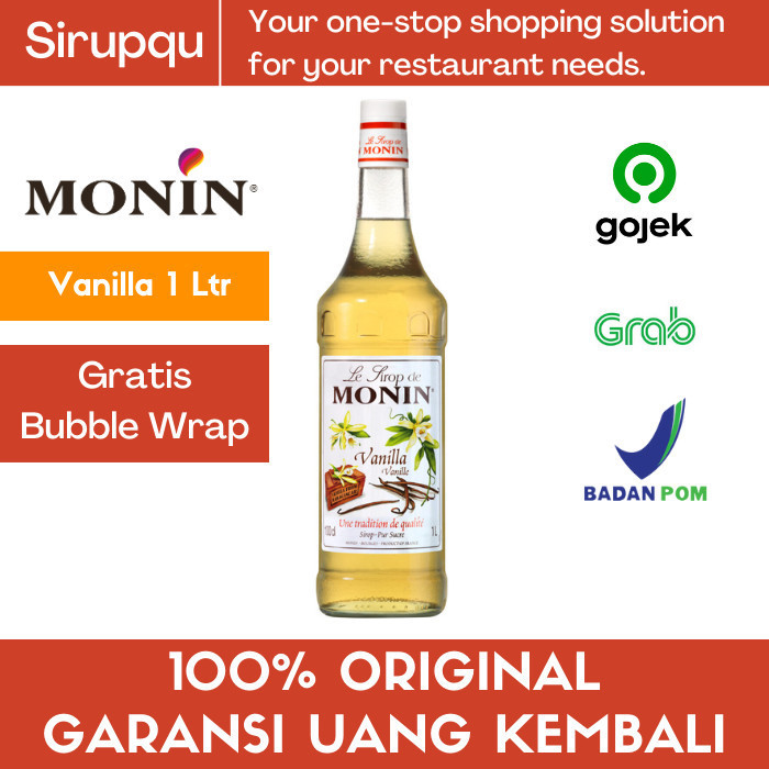 

MONIN Vanilla Syrup 1L 1000 mL 1 Liter